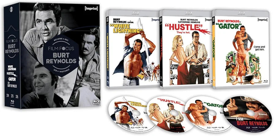 Film Focus - Burt Reynolds Blu-Ray [White Lightning, Hustle, Gator, I am Burt Reynolds] Imprint Limited Edition